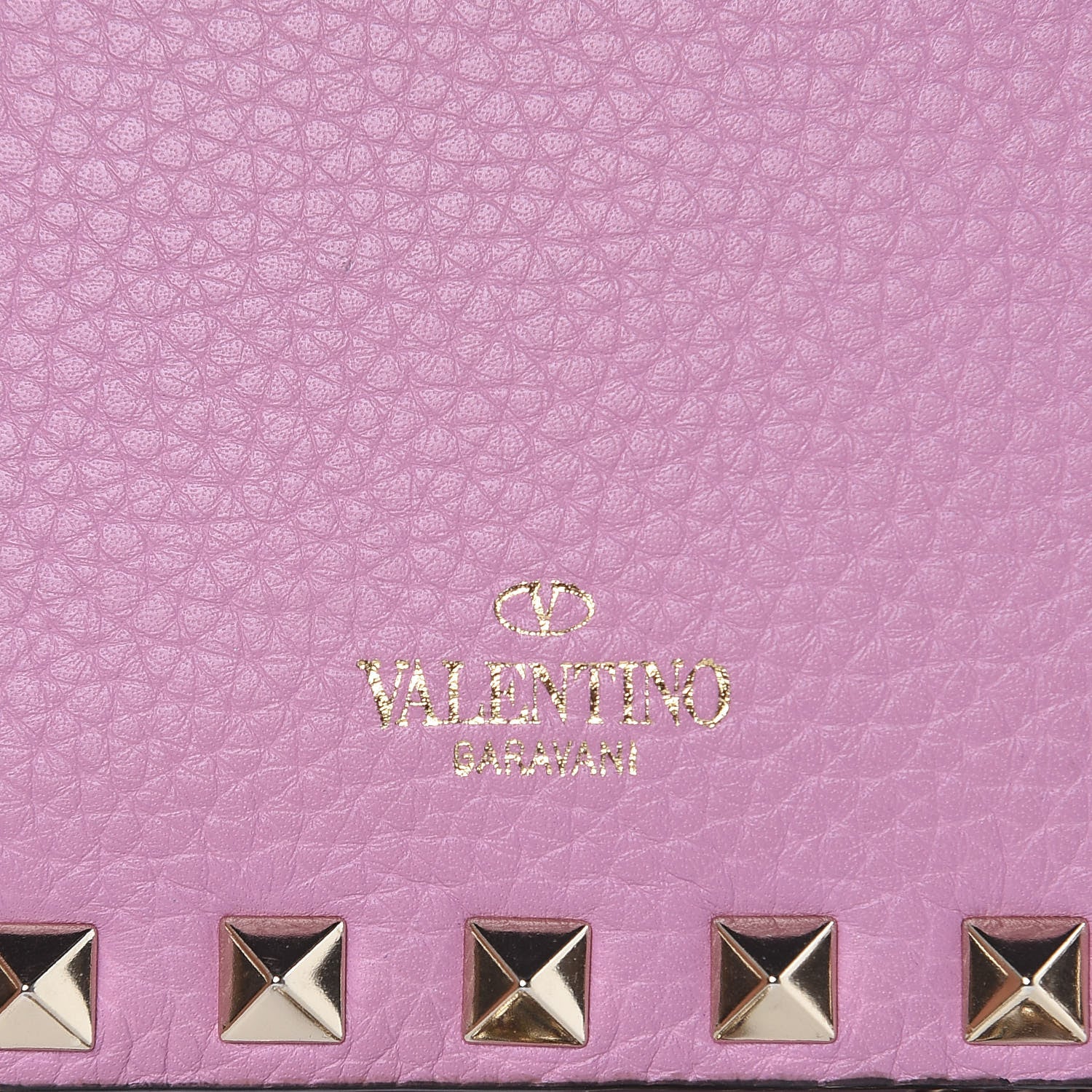 Valentino Garavani Grained Calfskin Rockstud Wallet on Chain Pink 10 of 11