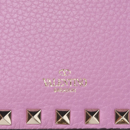 Valentino Garavani Grained Calfskin Rockstud Wallet on Chain Pink 10 of 11
