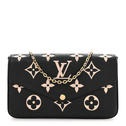 Louis Vuitton Empreinte Monogram Giant Felicie Pochette Black Beige 1 of 11