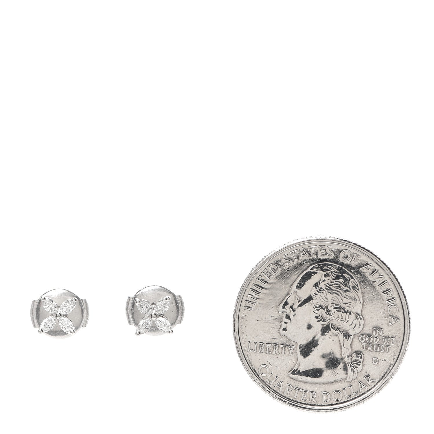Tiffany Platinum Diamond .19ct Mini Victoria Earrings 2 of 5