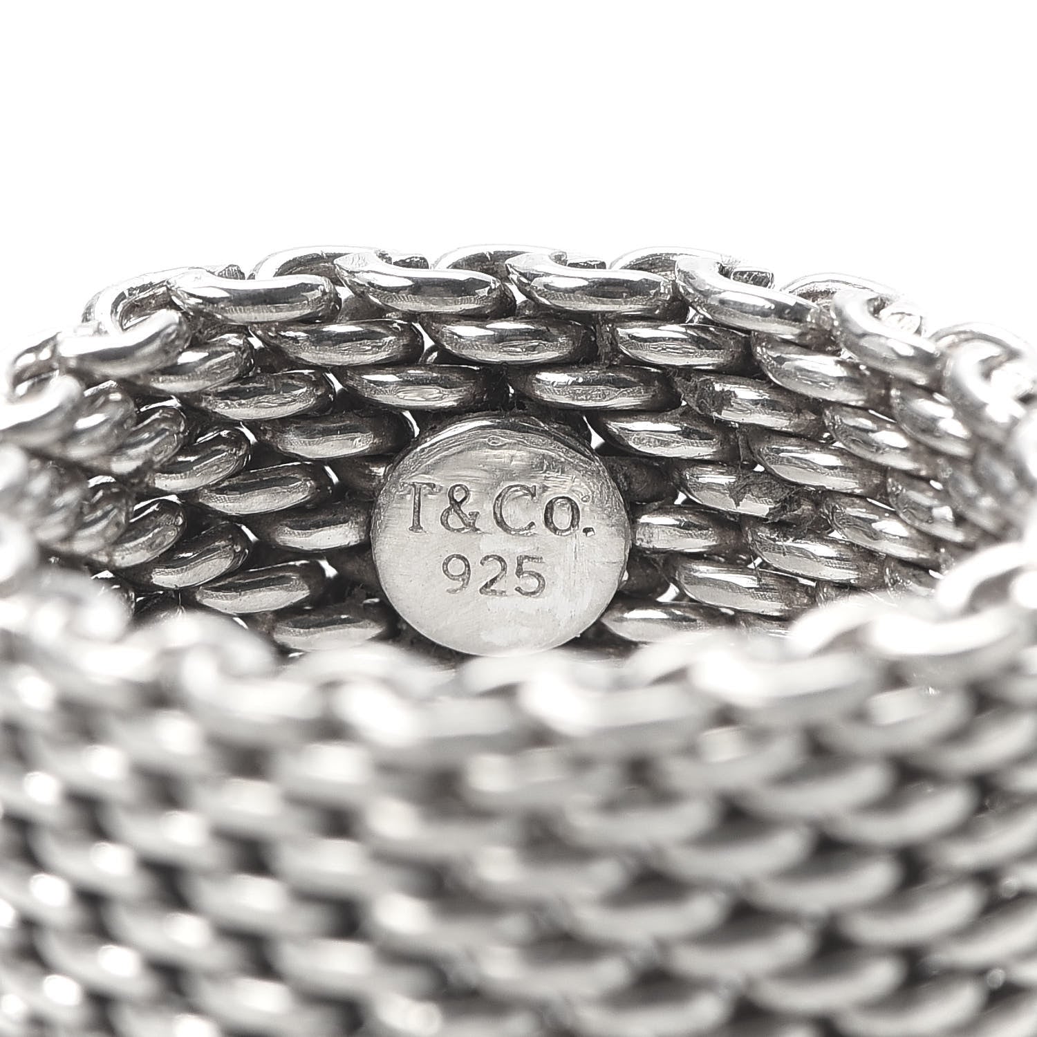 Tiffany Sterling Silver Somerset Mesh Ring 54 6.75 4 of 4