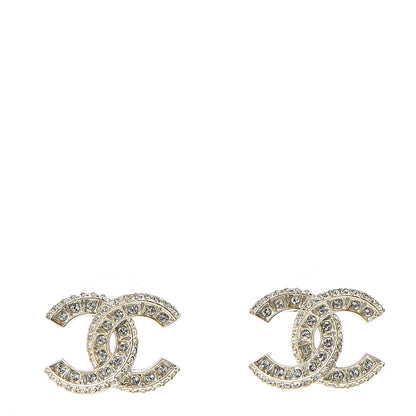 Chanel Crystal CC Earrings Gold 1 of 5