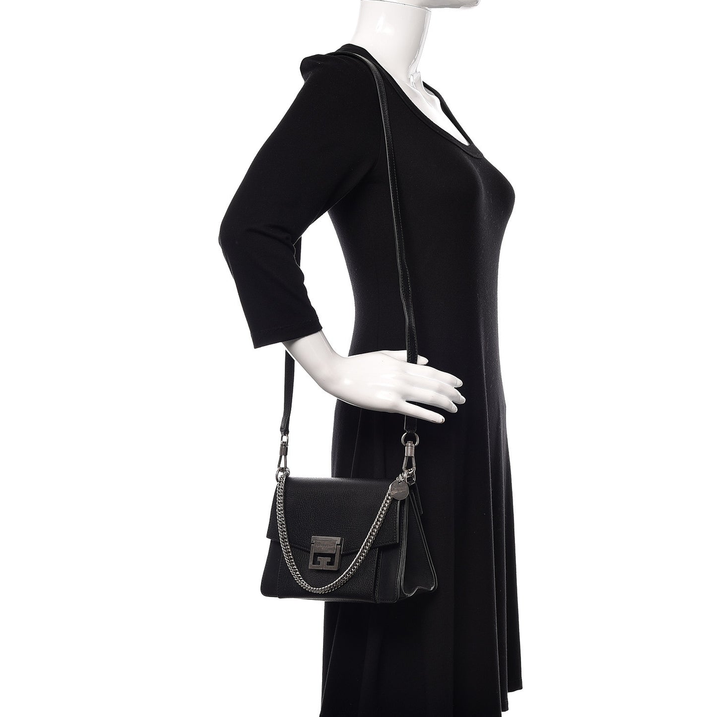 Goatskin Small GV3 Shoulder Bag Black