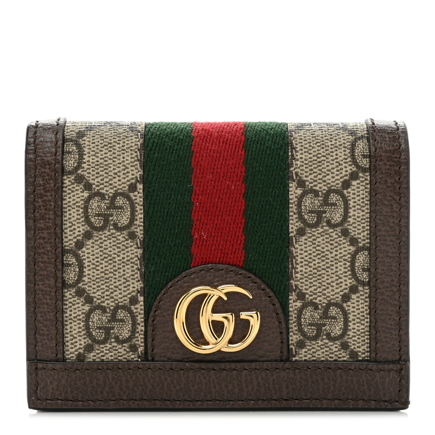 GG Supreme Monogram Web Ophidia Card Case Beige New Acero
