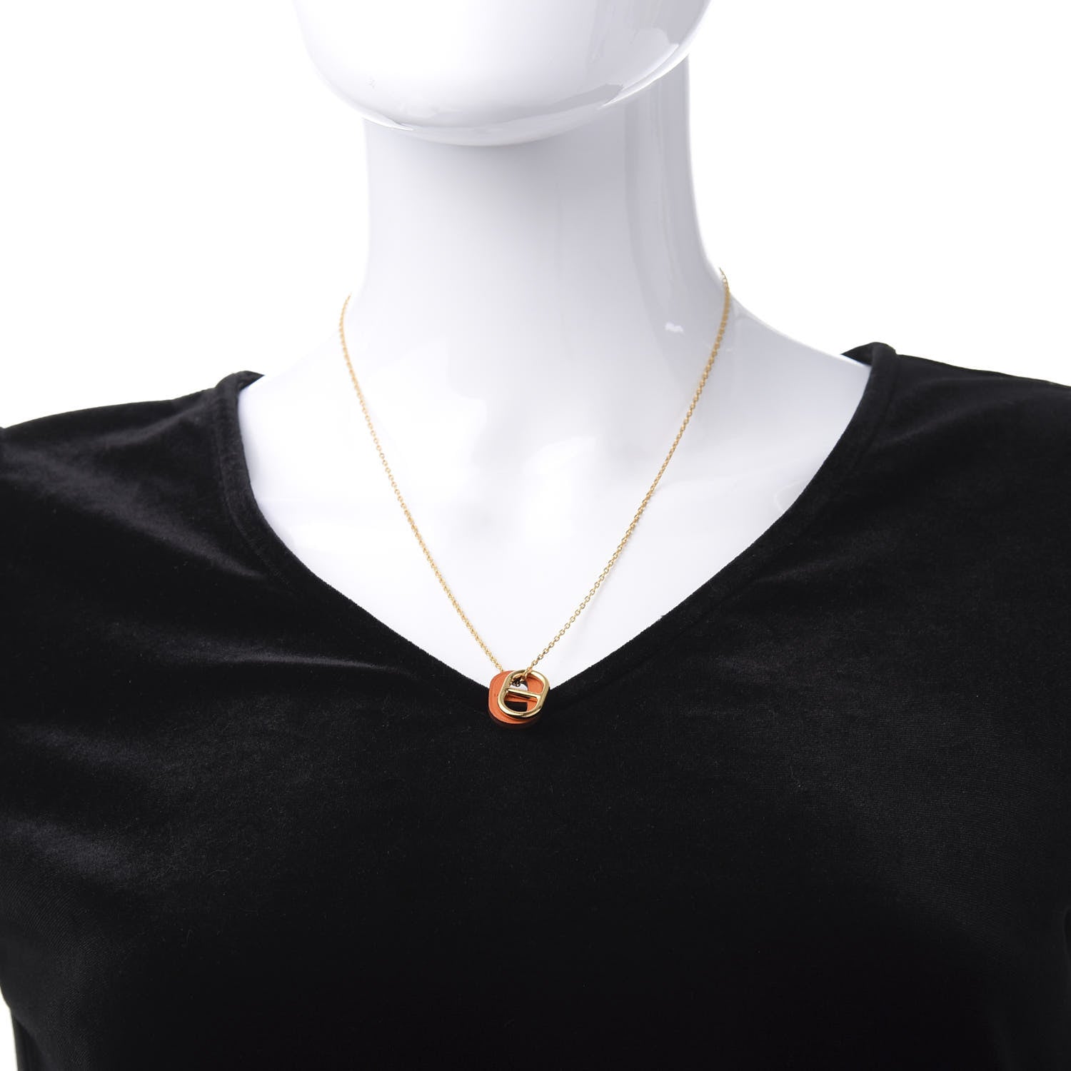 Hermes Swift O'Maillon Pendant Necklace Orange 2 of 6