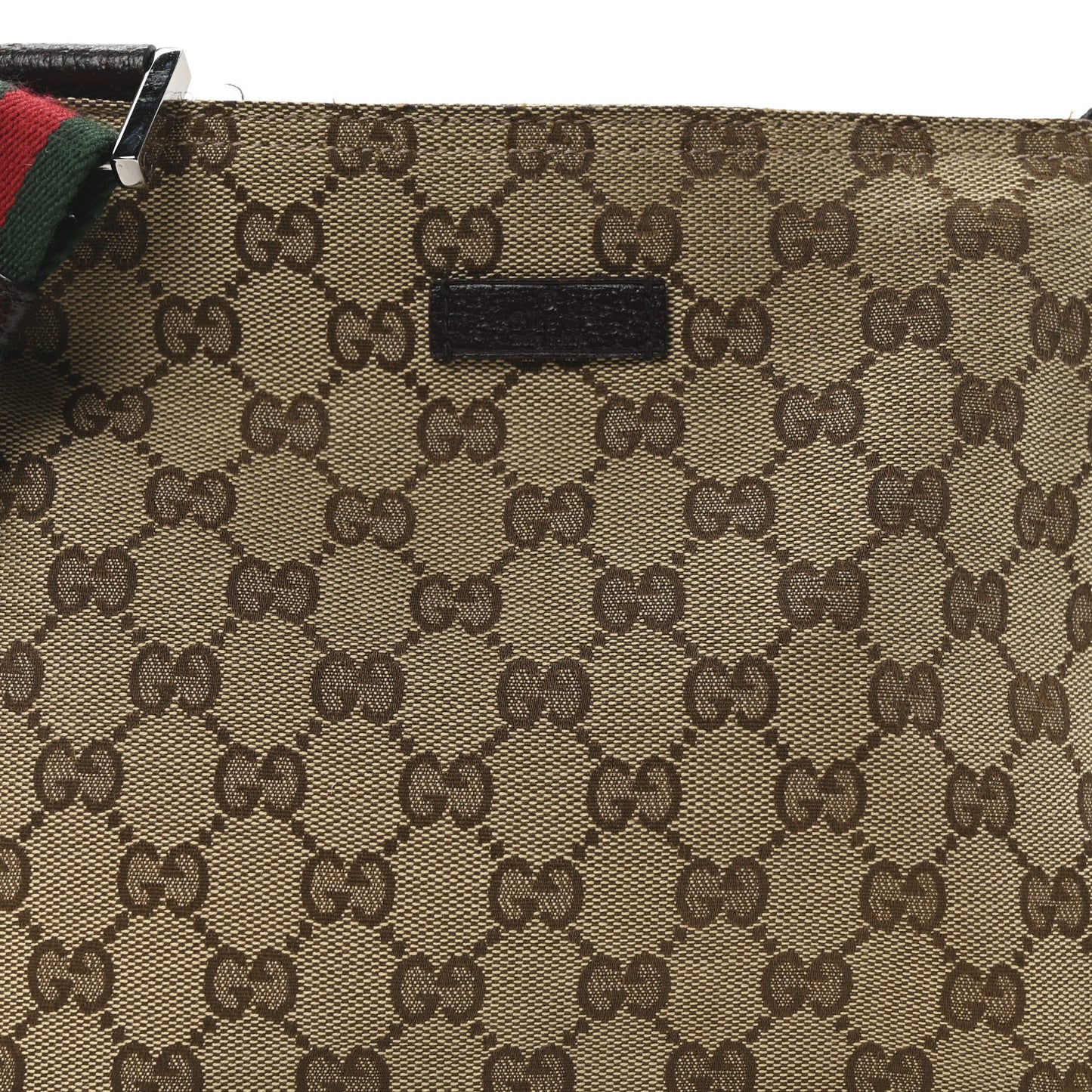 Monogram Web Small Flat Messenger Bag Brown