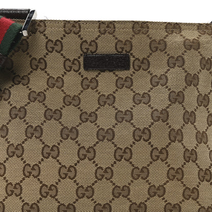 Gucci Monogram Web Small Flat Messenger Bag Brown 8 of 10
