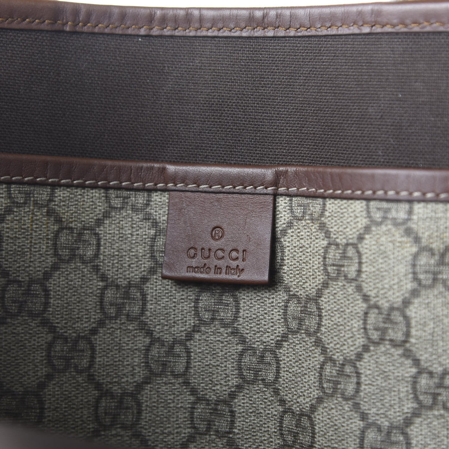 GG Plus Monogram Small Signature Web Loop Vertical Tote Light Brown