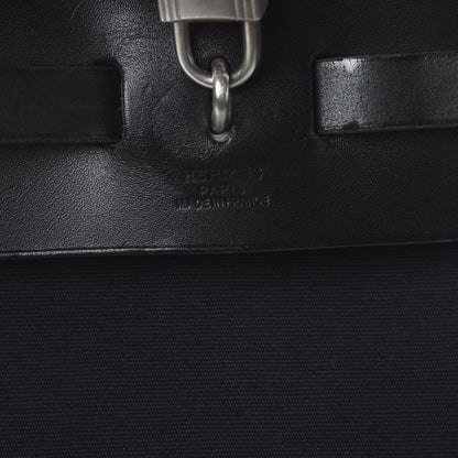 Hermes Toile Vache Calfskin Herbag 39 MM Black 8 of 9