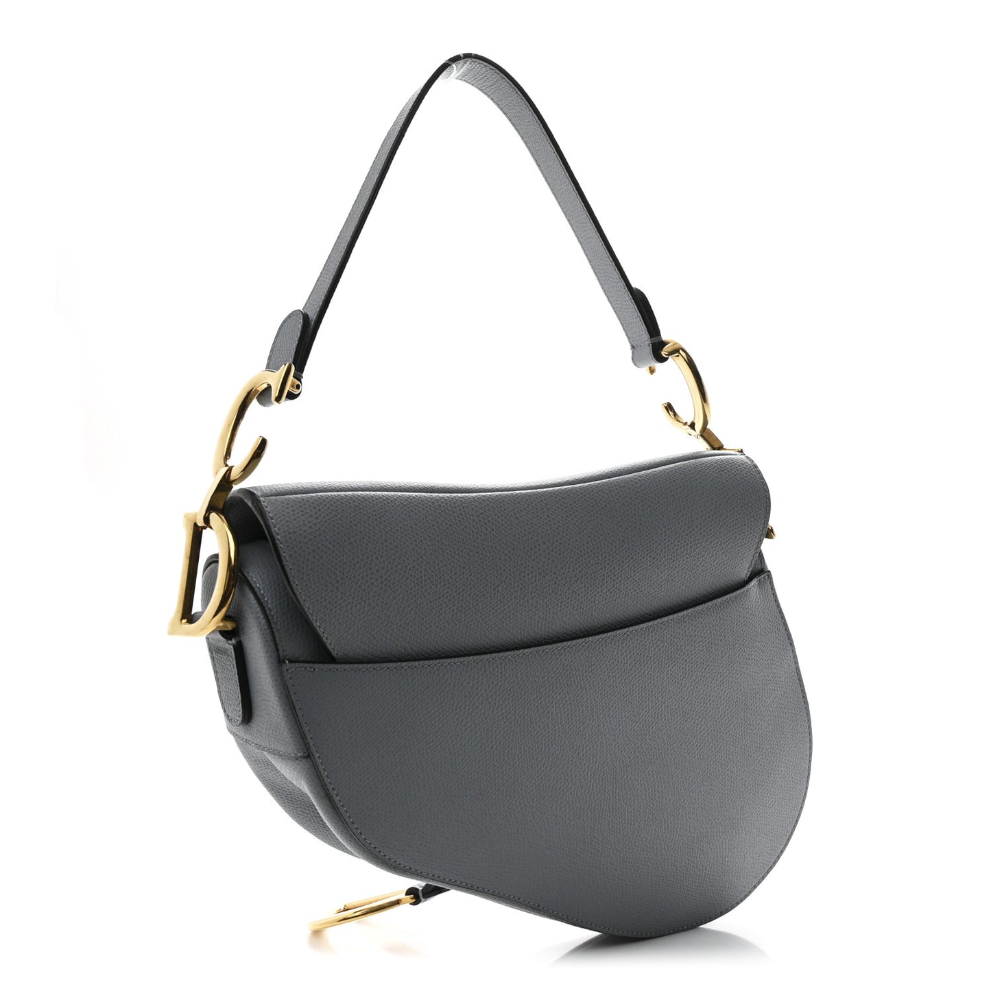 Grained Calfskin Saddle Bag Sky Blue