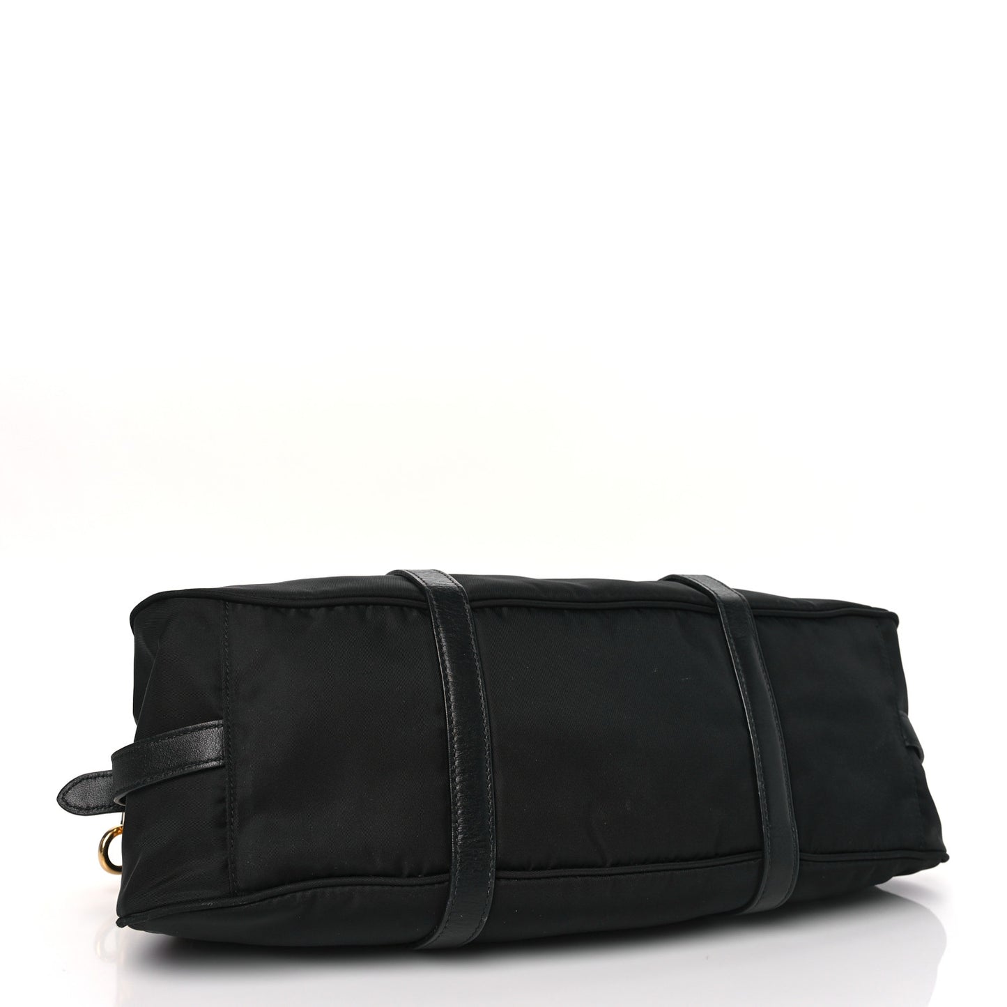 Tessuto Nylon Soft Calfskin Shopping Satchel Black