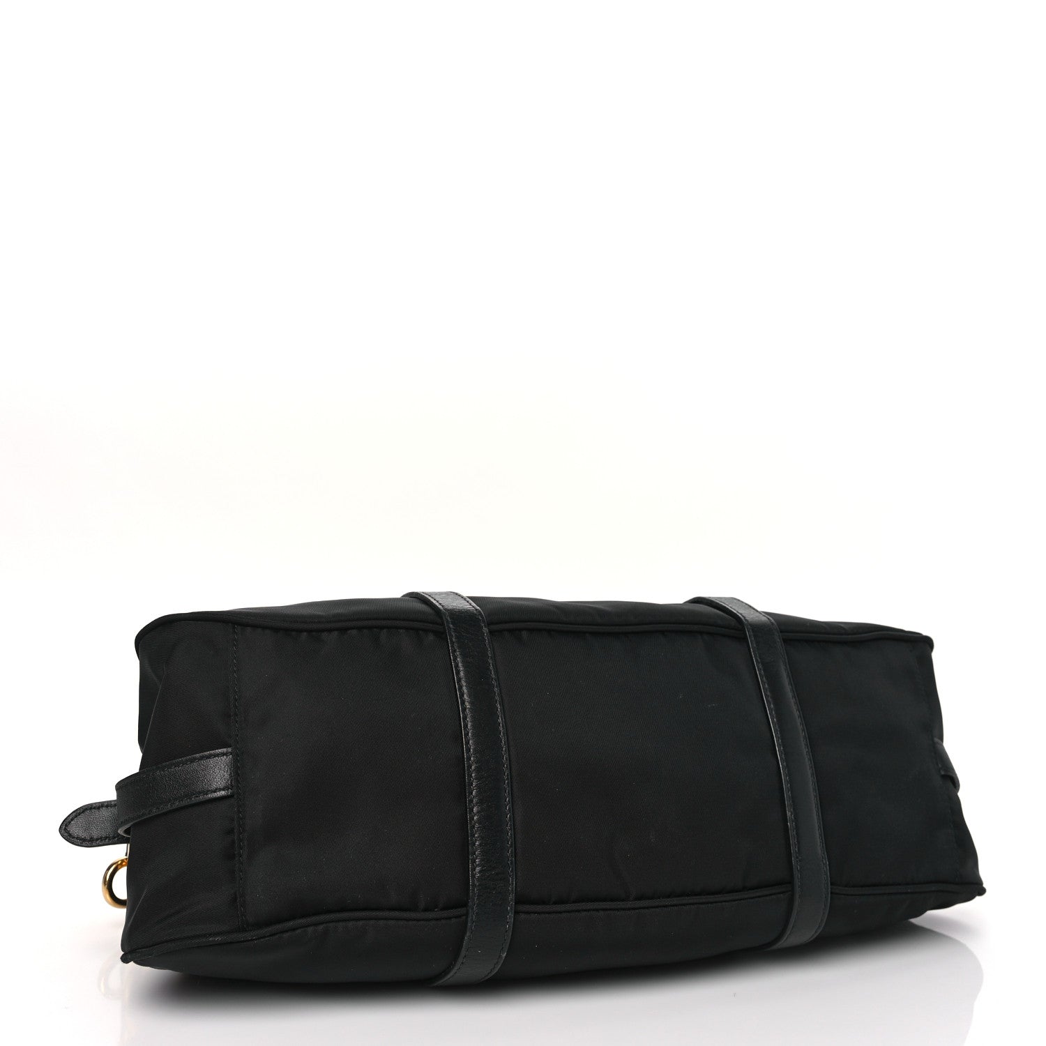 Prada Tessuto Nylon Soft Calfskin Shopping Satchel Black 4 of 9