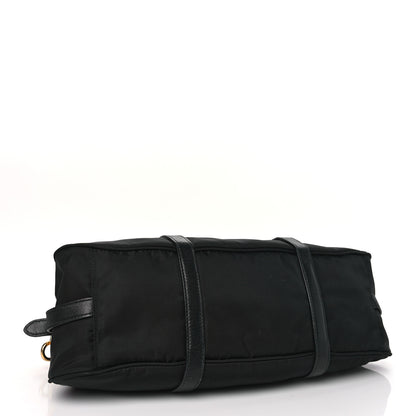 Prada Tessuto Nylon Soft Calfskin Shopping Satchel Black 4 of 9