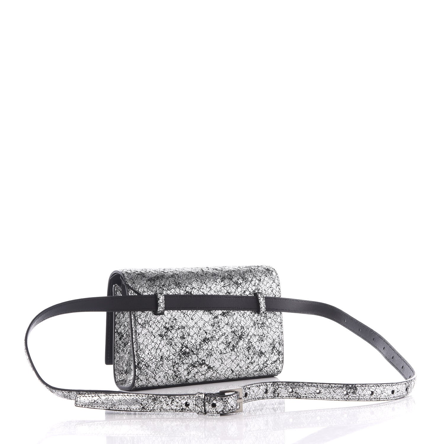 Saint Laurent Metallic Calfskin Monogram Kate Belt Bag Silver 2 of 11
