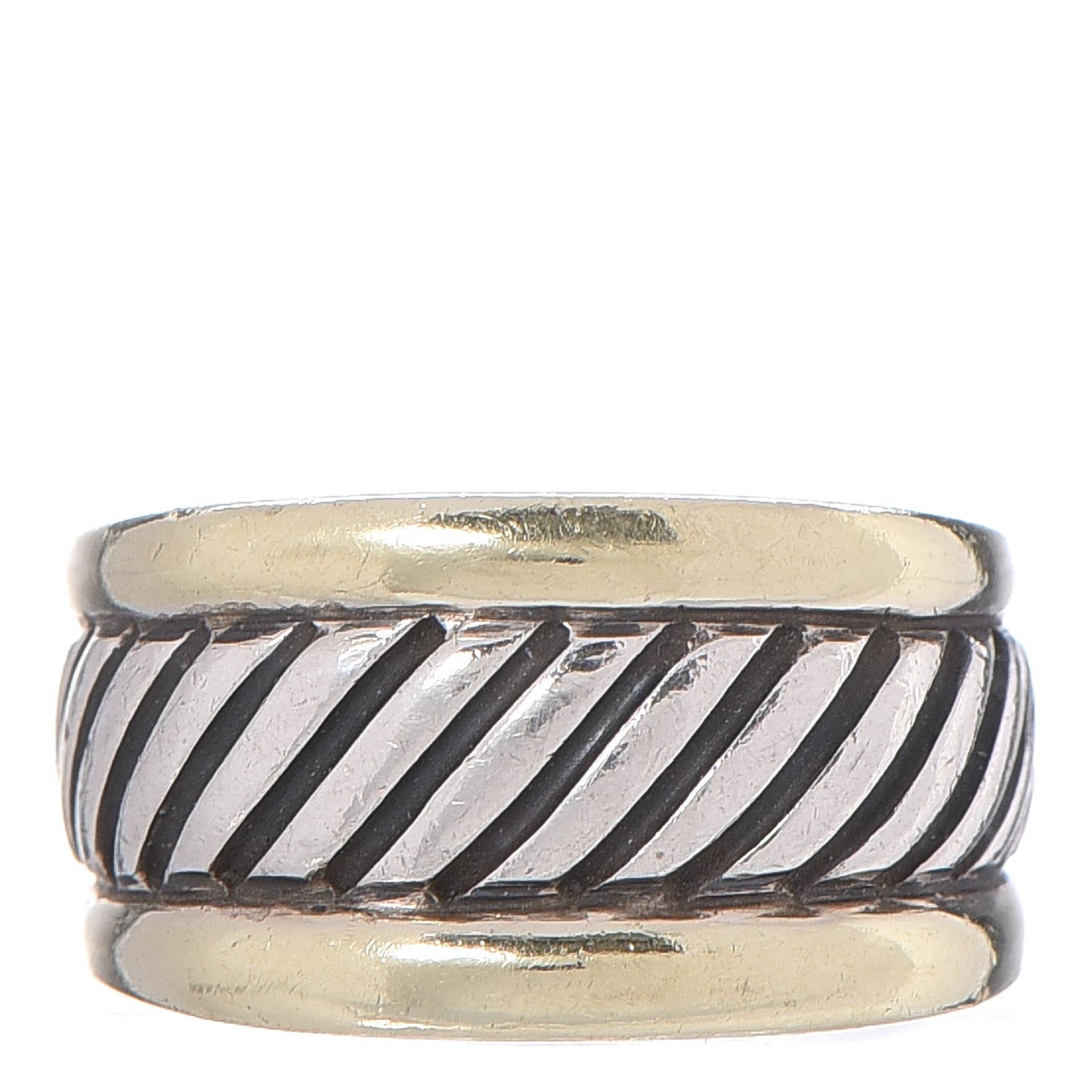 Sterling Silver 14K Gold 12mm Thoroughbred Ring 53.5 6.5