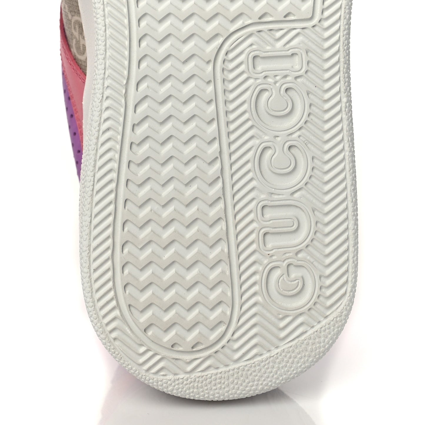 Calfskin GG Supreme Monogram Perforated Womens Platform 55mm Sneakers 39.5 Wild Cherry Beige Mystic White Bright Purple