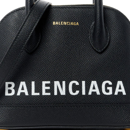 Balenciaga Signature Grained Calfskin XXS Ville Top Handle Bag Black White 8 of 10
