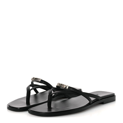 Hermes Calfskin Miss Sandals 37 Black 4 of 11