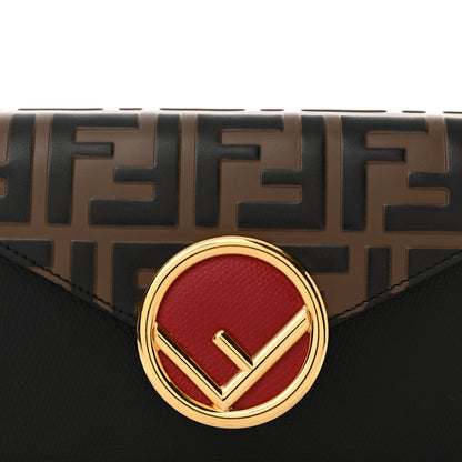 Fendi Vitello Liberty F is Fendi Bi-Color FF 1974 Embossed Envelope Belt Bag Maya Black 8 of 12