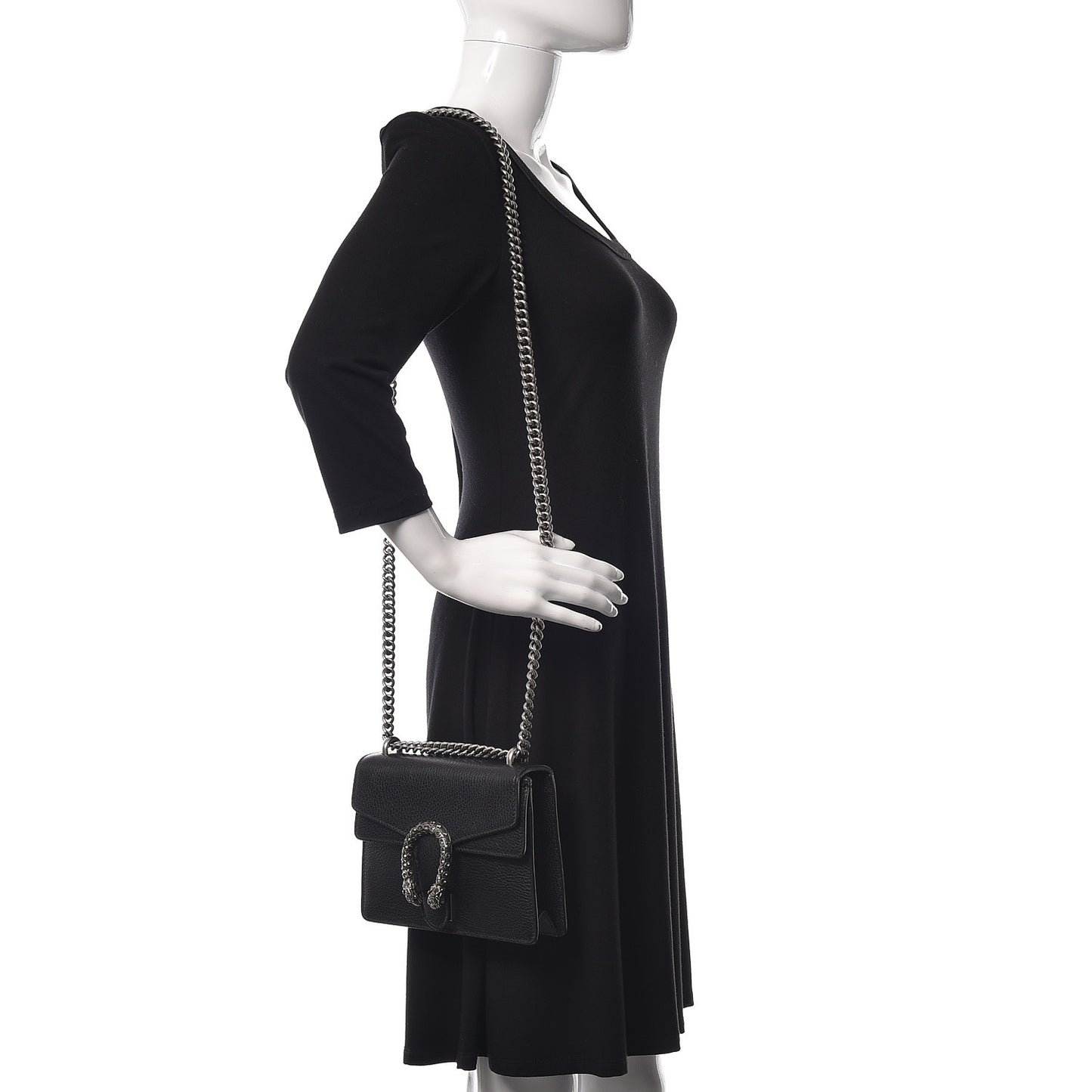 Calfskin Mini Dionysus Chain Wallet Black