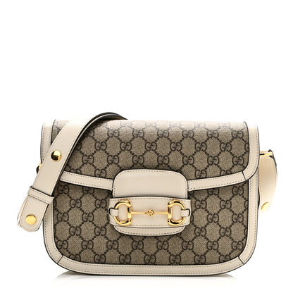 Gucci GG Supreme Monogram Horsebit 1955 Shoulder Bag Beige Mystic White 1 of 10