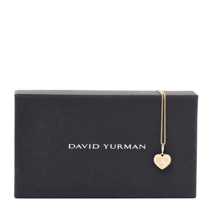 David Yurman 18K Yellow Gold Diamond Heart Initial A Charm Necklace 7 of 7