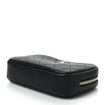Chanel Caviar Quilted Small Curvy Pouch Cosmetic Case Black 8 of 8
