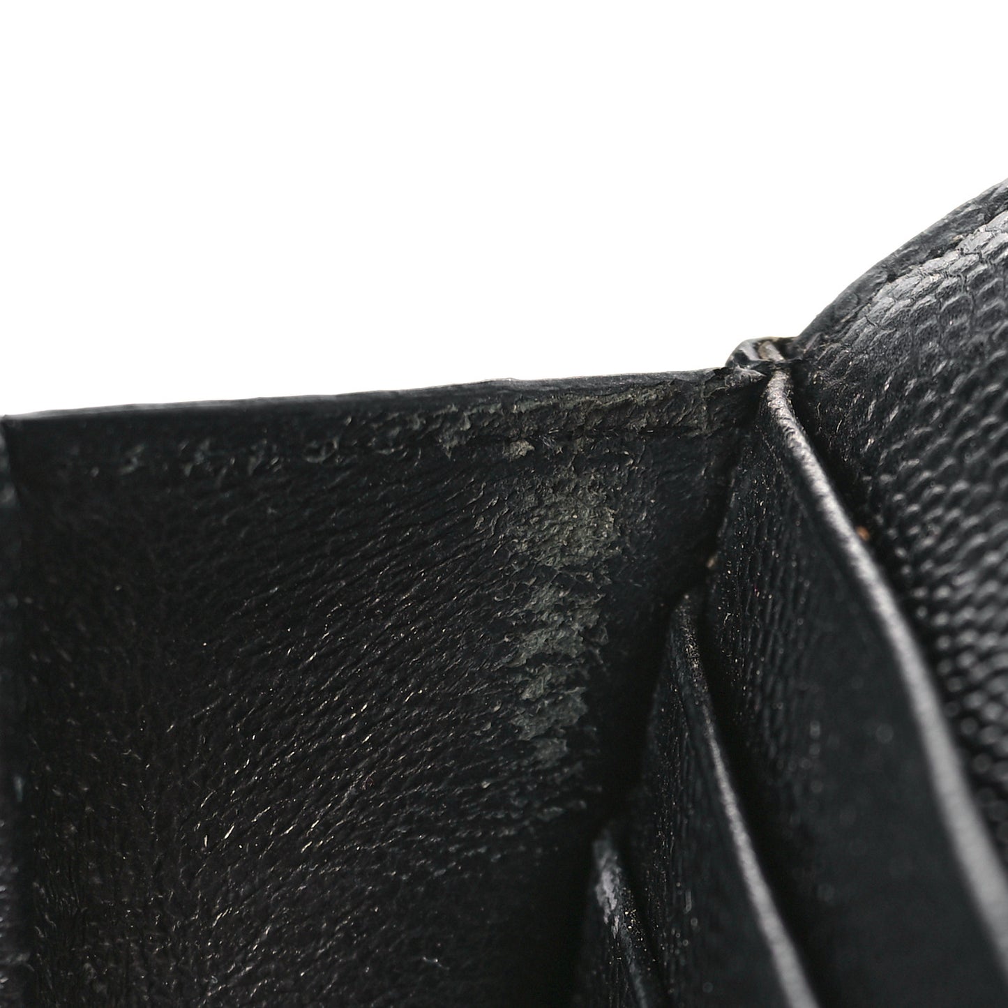 Grain De Poudre Matelasse Chevron Monogram Flap Wallet Black