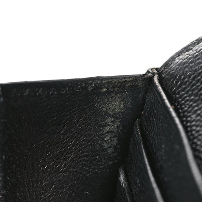 Saint Laurent Grain De Poudre Matelasse Chevron Monogram Flap Wallet Black 9 of 10