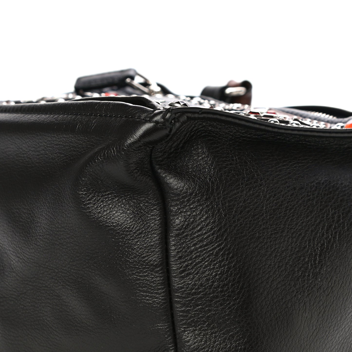Calfskin Small Studded Pandora Black Brown