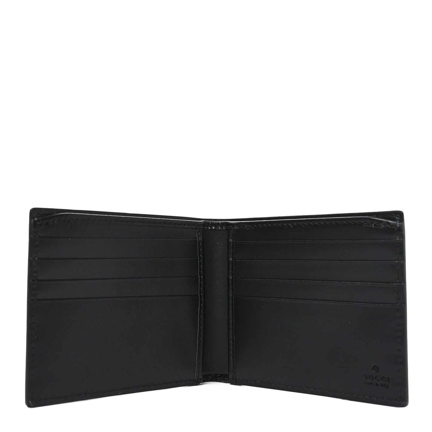 Plutone Calfskin Logo Bi-Fold Wallet Black