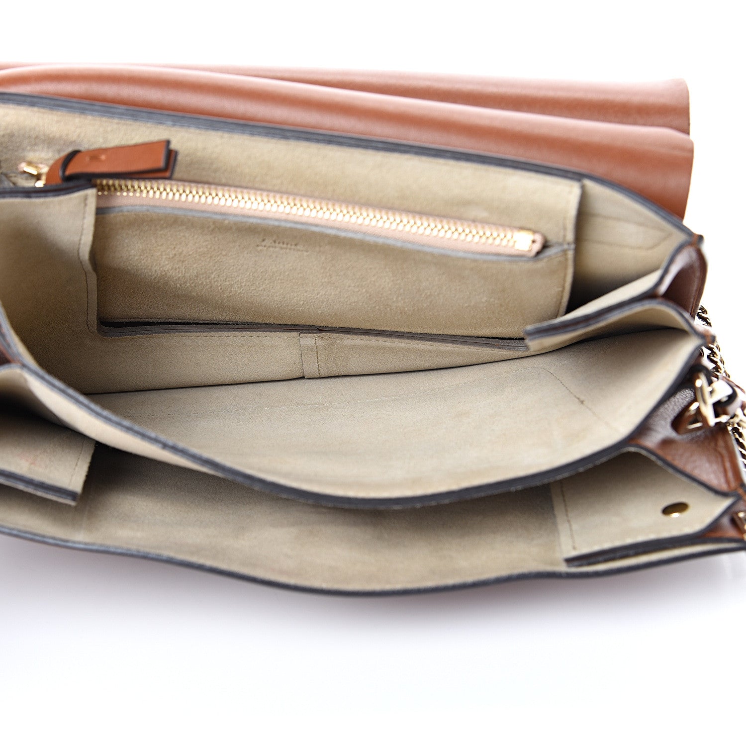 Chloe Suede Calfskin Medium Faye Shoulder Bag Tobacco 4 of 13