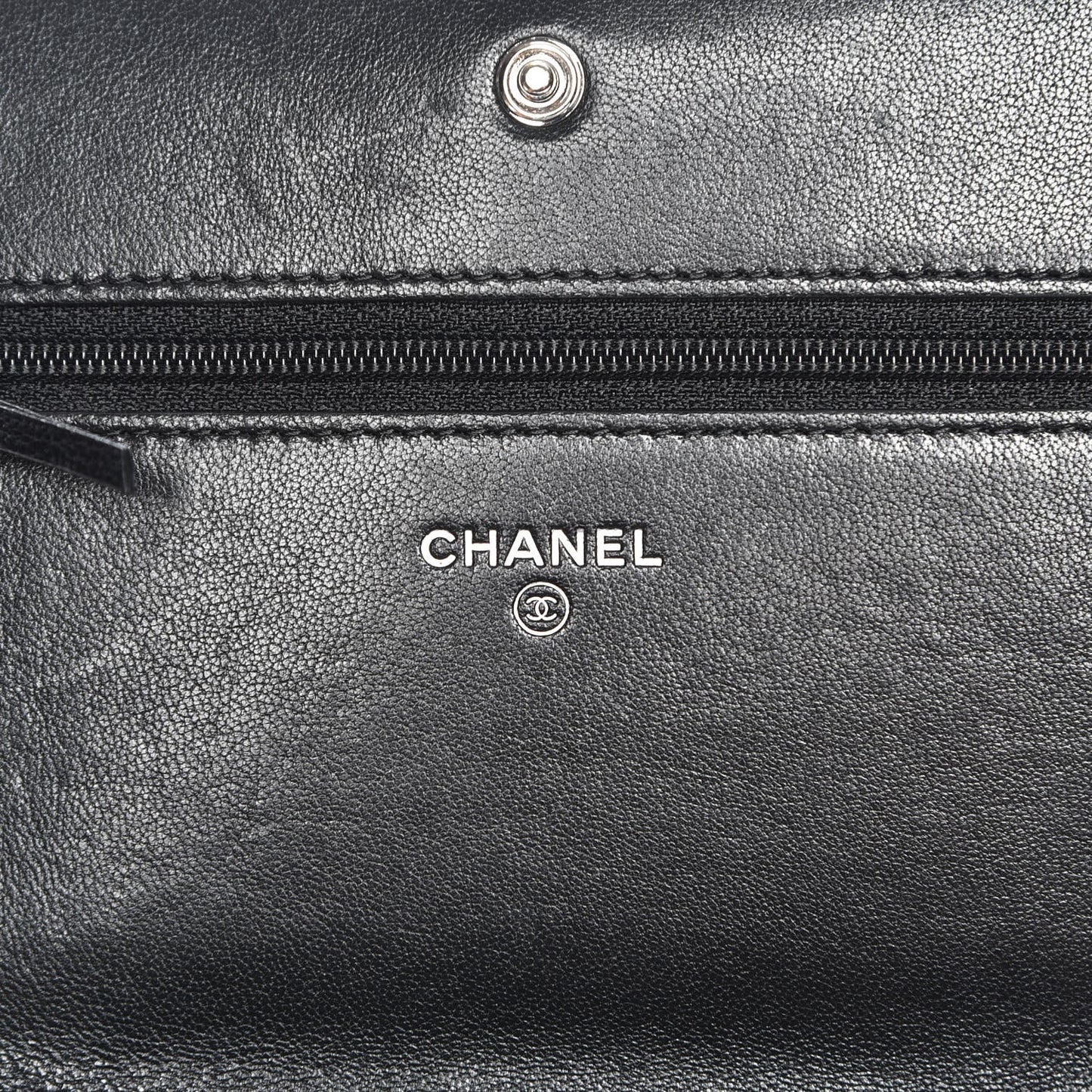 Sheepskin Quilted Mademoiselle Vintage Wallet On Chain WOC Black
