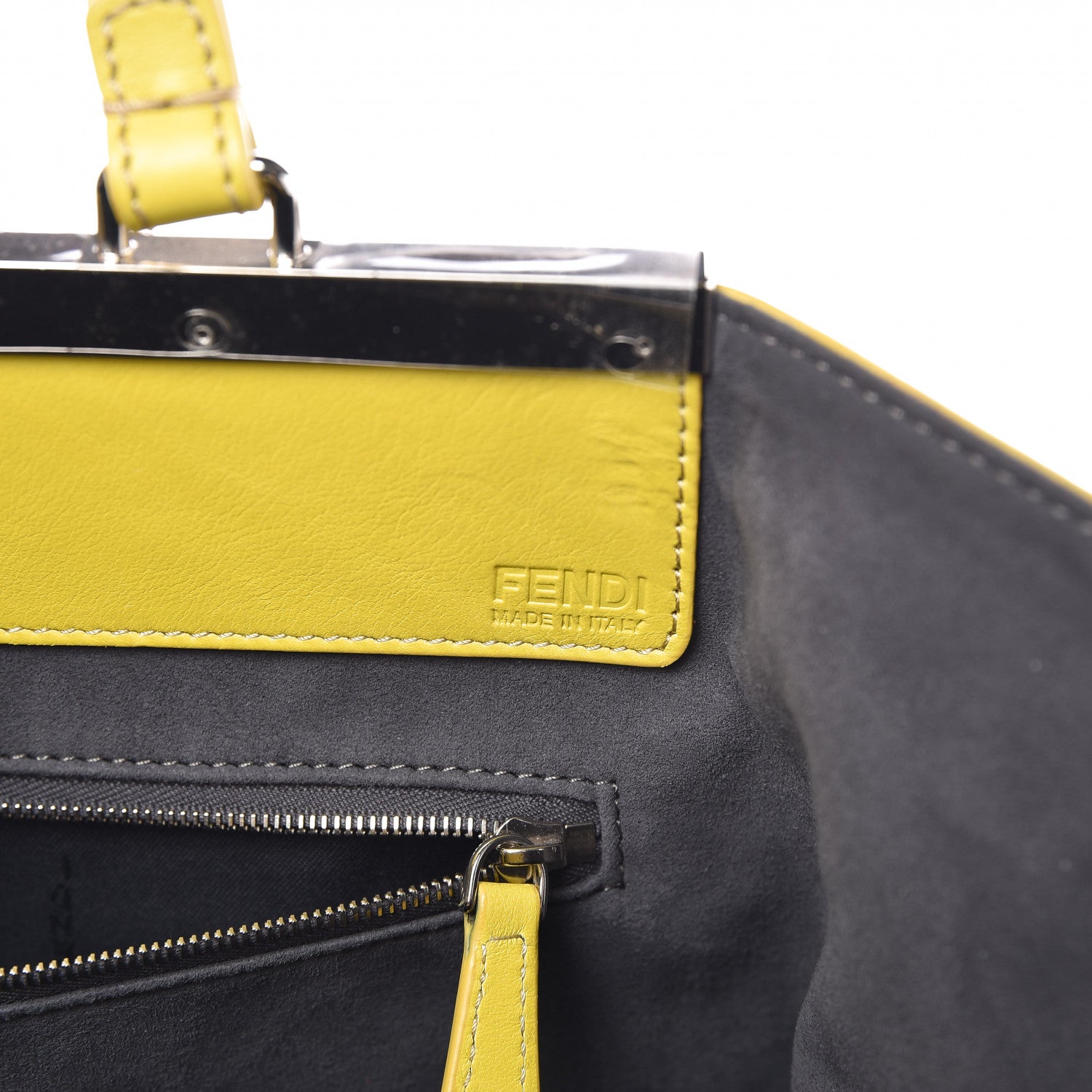 Fendi Vitello Calf Hair Crocodile Embossed Large 3Jours Tote Sunflower Cedro 6 of 13