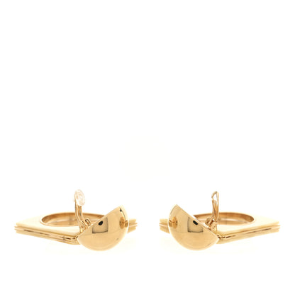 Saint Laurent Metal Resin Square Geometric Clip On Earrings Creme Dor 3 of 4
