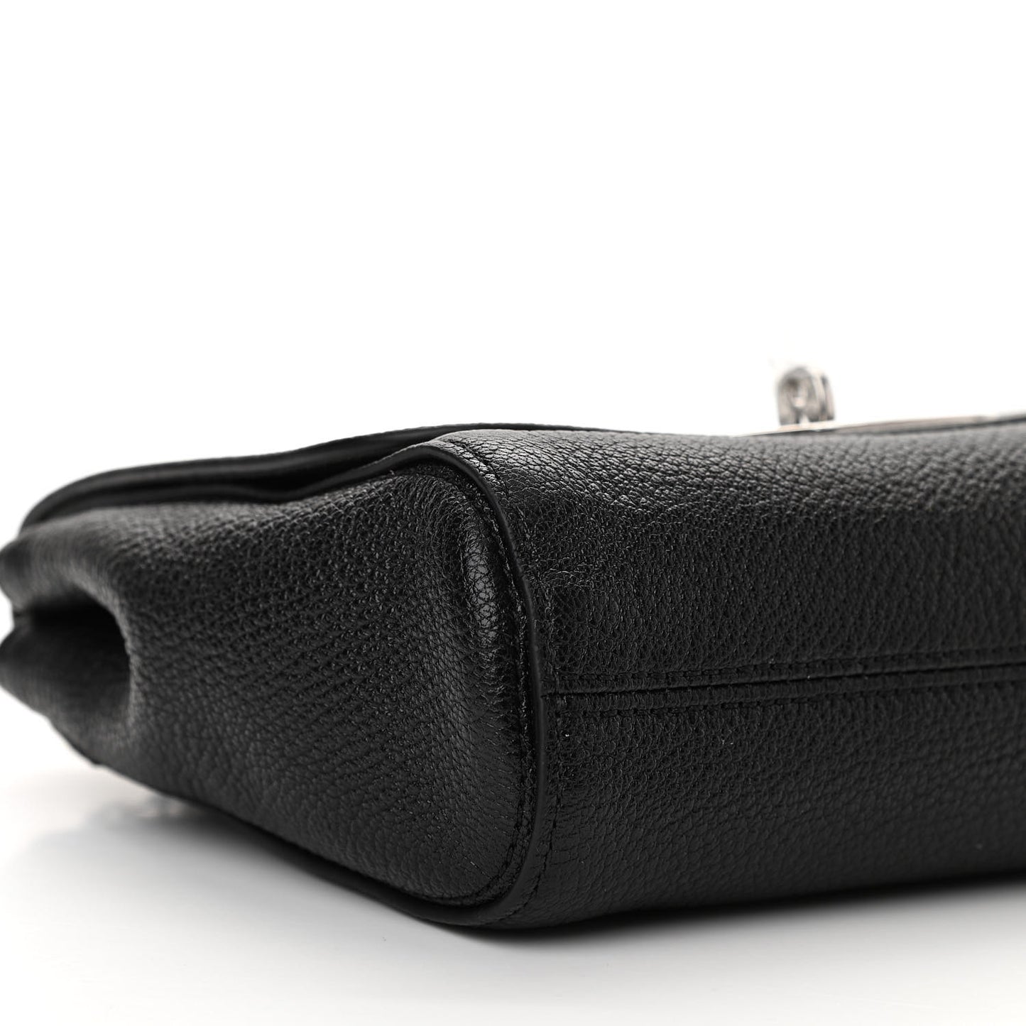 Glossy Goatskin Small Lily Flap Black