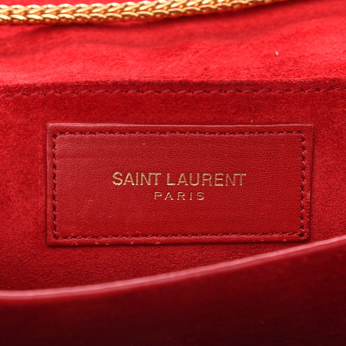 Calfskin Classic Y Ligne Chain Wallet Red