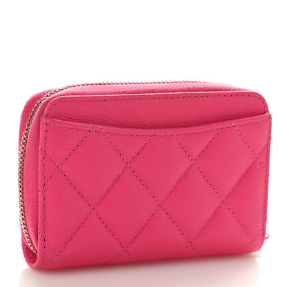 Chanel Caviar Quilted Zip Coin Purse Pink 3 of 9