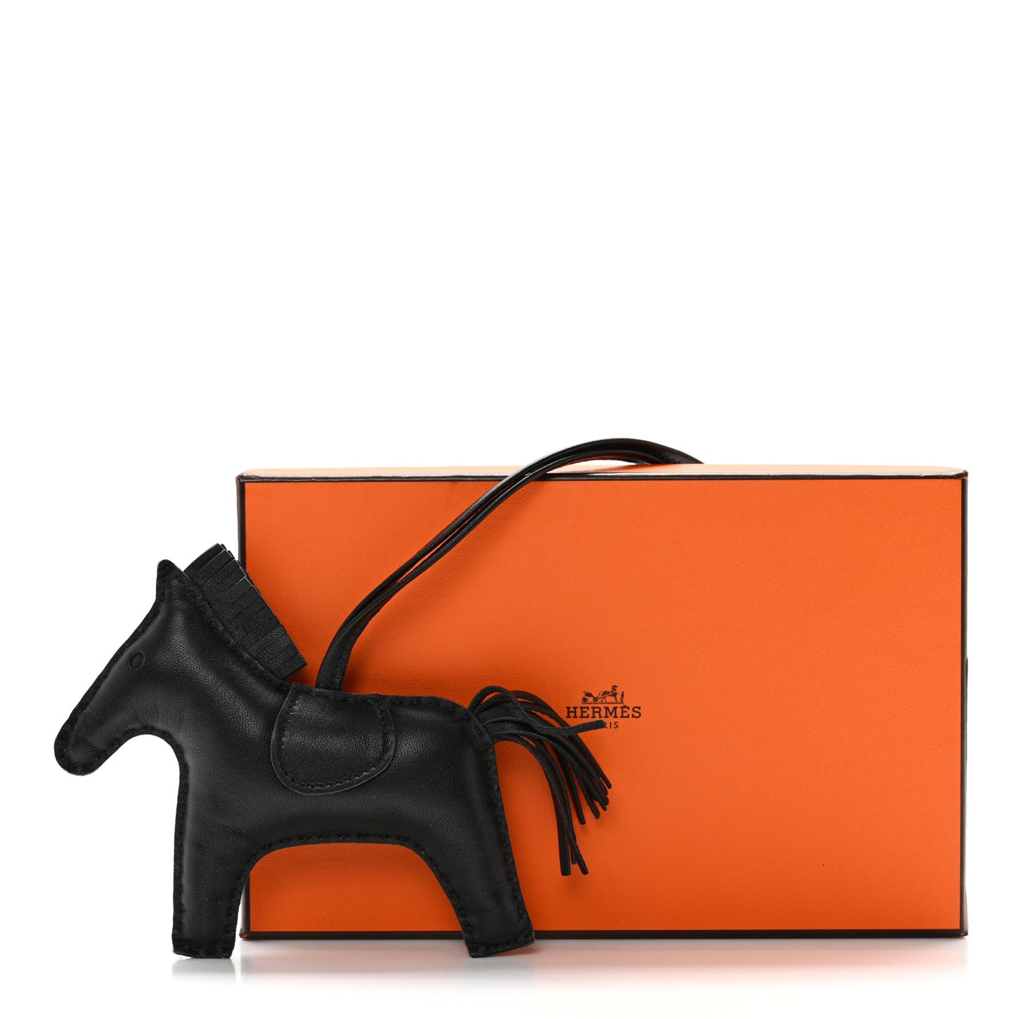 Milo Lambskin Grigri Rodeo Horse Bag Charm MM So Black
