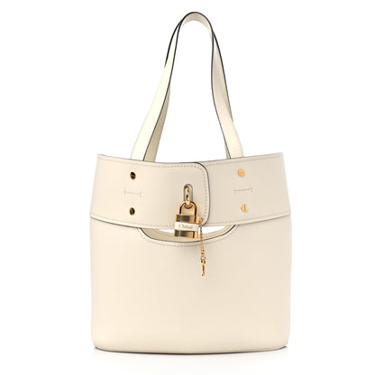 Chloe Calfskin Small Aby Lock and Key Tote Bag Natural White 3 of 10