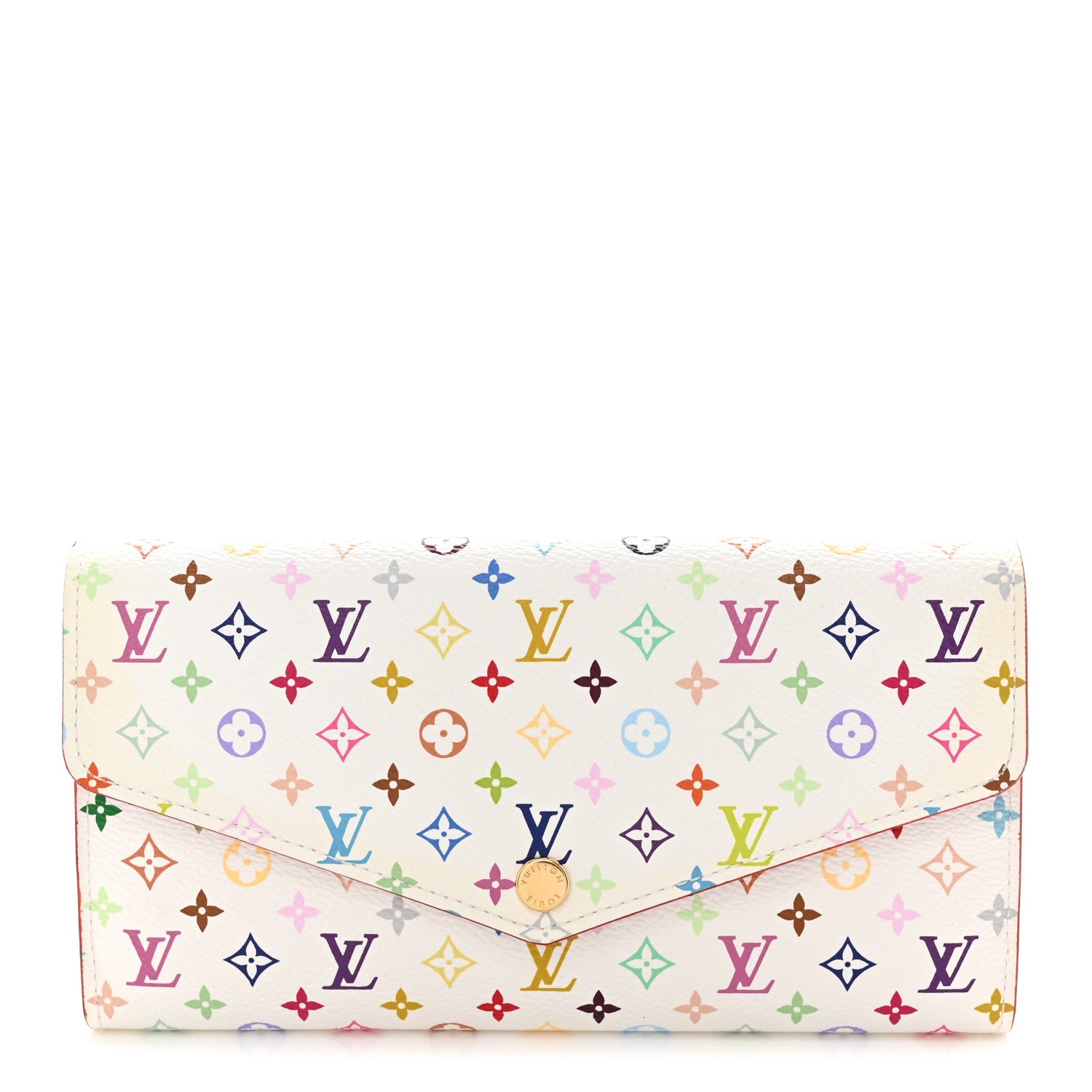 Louis Vuitton Monogram Multicolor Sarah Wallet NM White Litchi 1 of 7