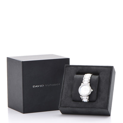 David Yurman Stainless Steel Ceramic Diamond 30mm Classic Quartz Watch White 9 of 9