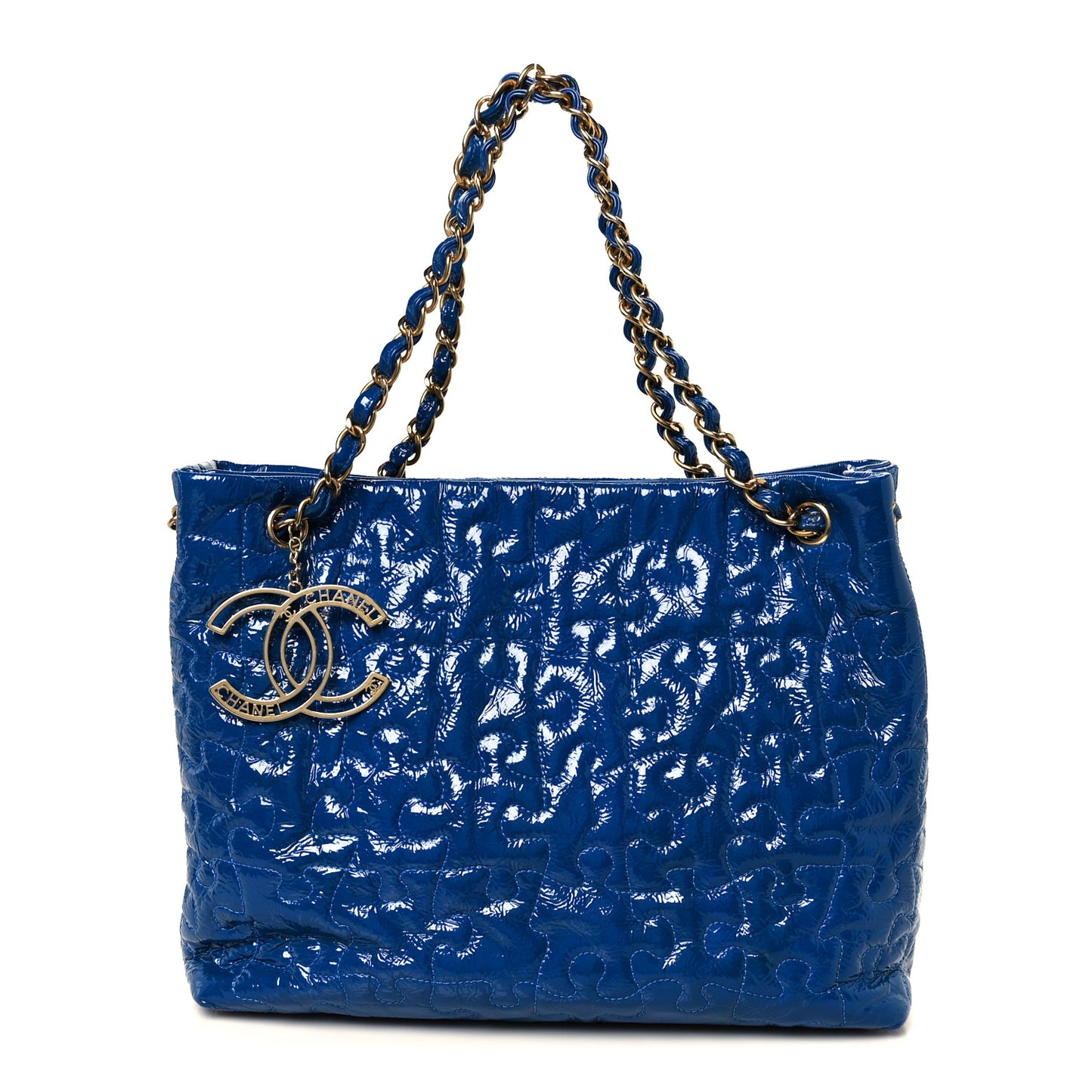 Patent Puzzle Tote Electric Blue