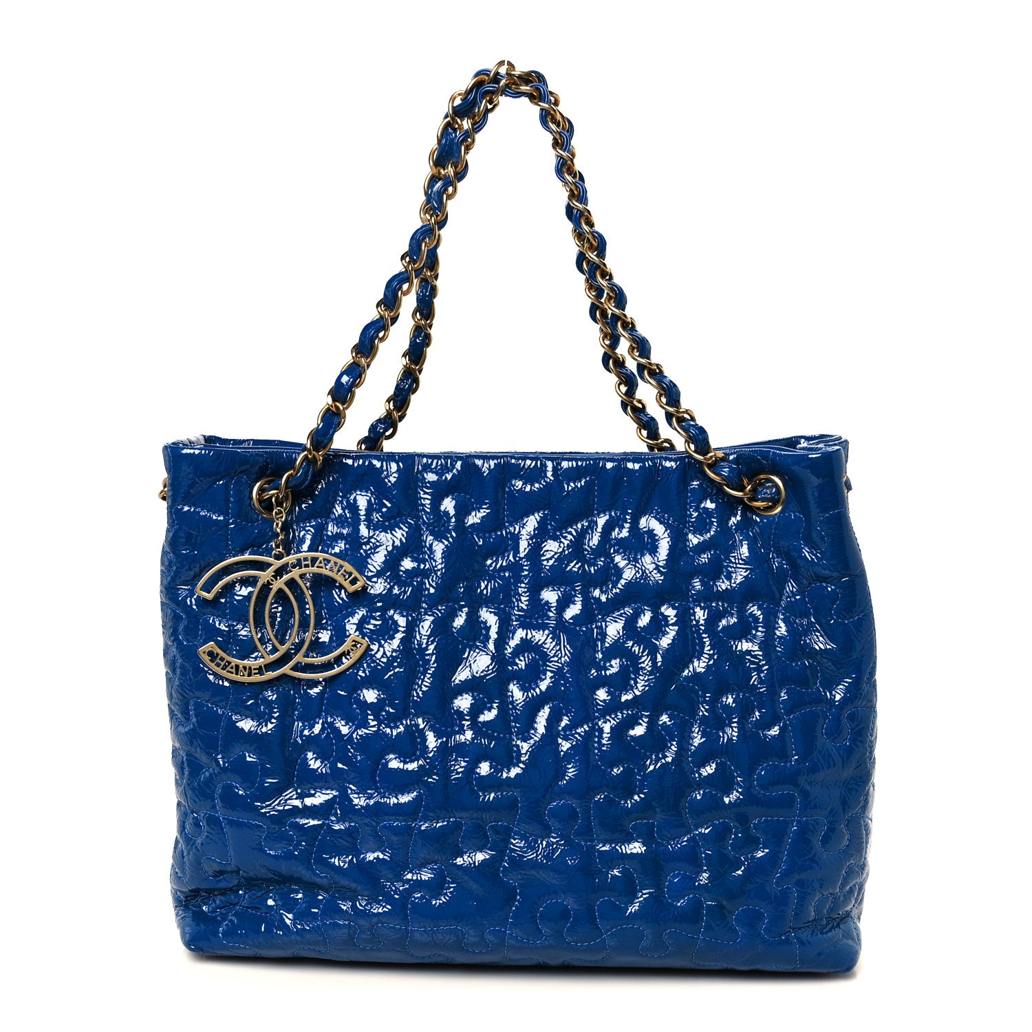 Chanel Patent Puzzle Tote Electric Blue 1 of 10