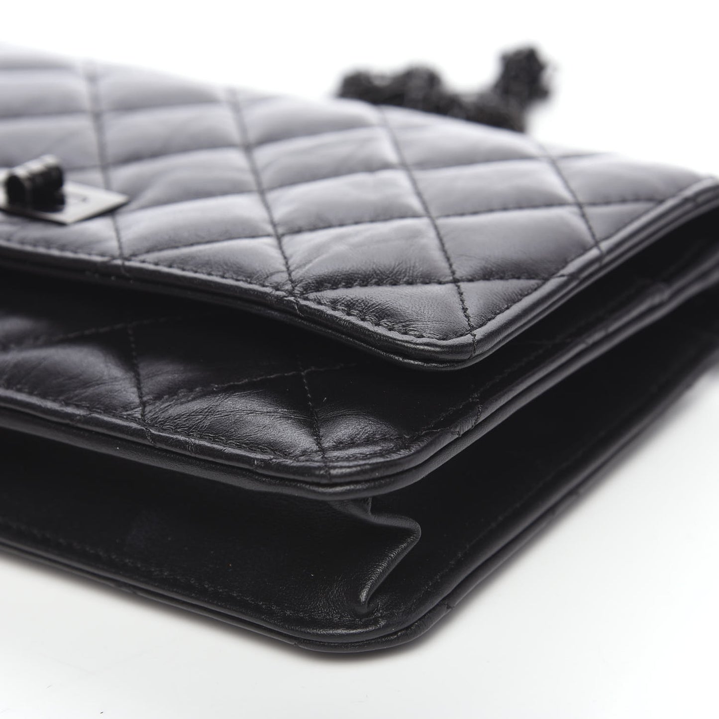 Aged Calfskin Quilted Reissue Wallet On Chain WOC So Black