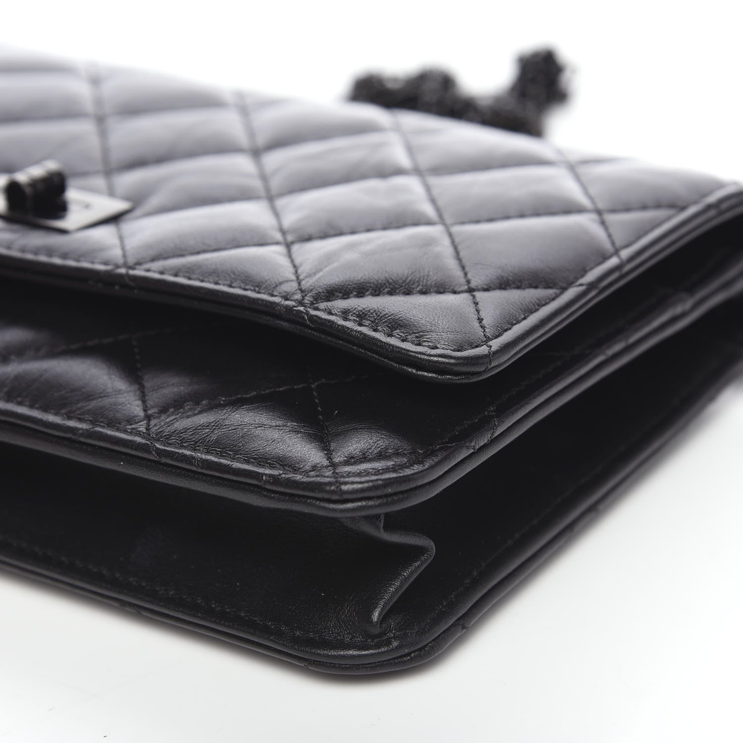 Chanel Aged Calfskin Quilted Reissue Wallet On Chain WOC So Black 10 of 11