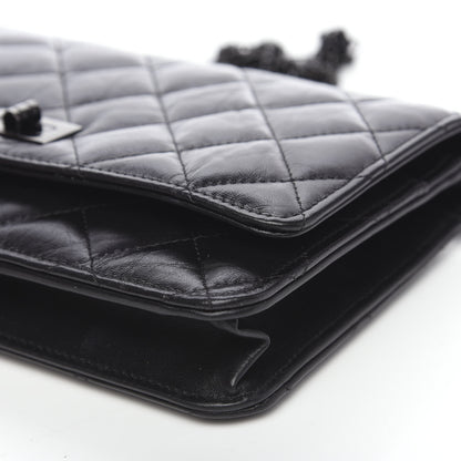 Chanel Aged Calfskin Quilted Reissue Wallet On Chain WOC So Black 10 of 11