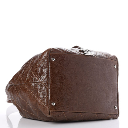 Chanel Glazed Calfskin On The Road Drawstring Tote Brown 4 of 7