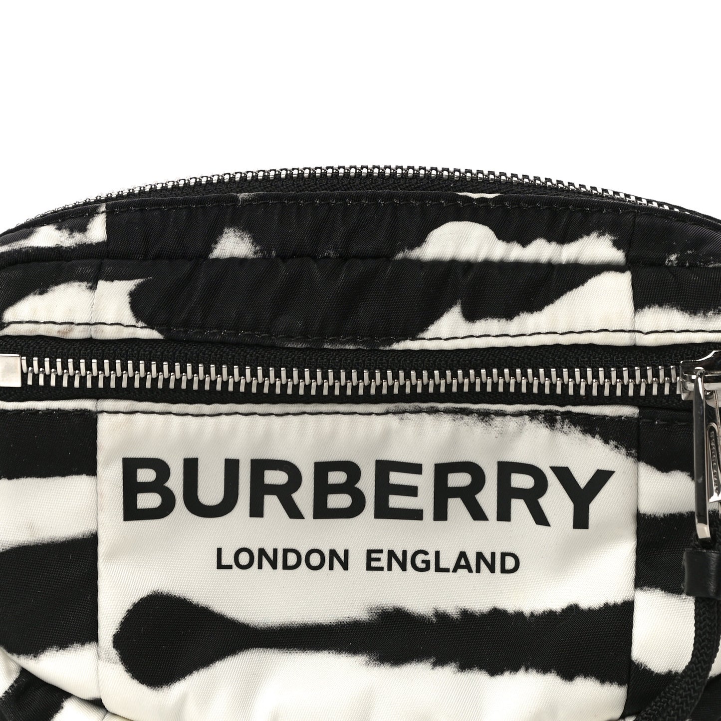 Nylon Logo Small Cannon Bum Bag Black White