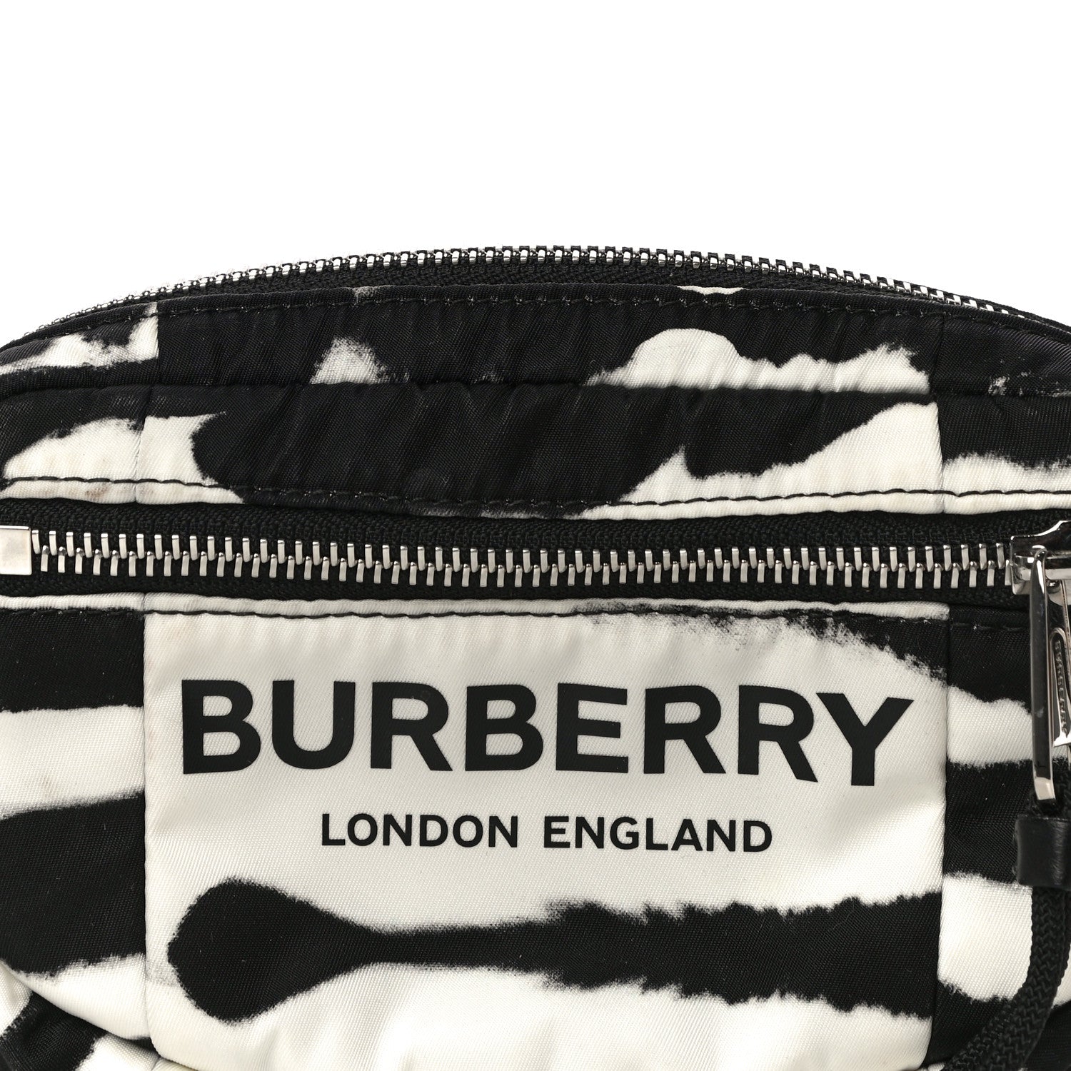 Burberry Nylon Logo Small Cannon Bum Bag Black White 5 of 9